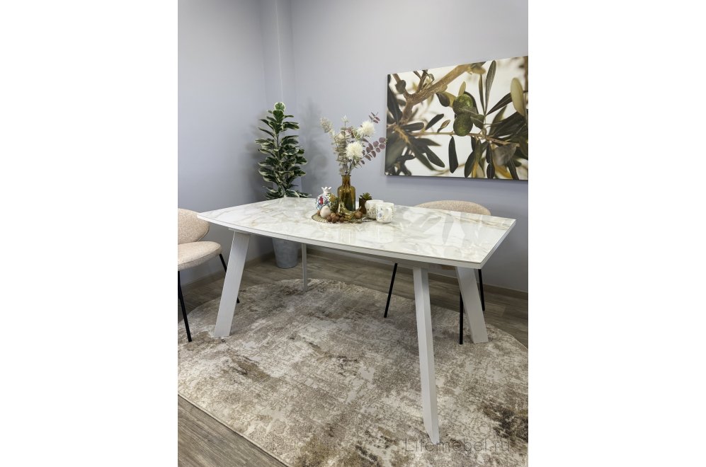 Стол SL1600 белый / керамика белая глянец