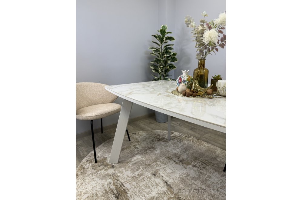 Стол SL1600 белый / керамика белая глянец