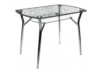Стол стеклянный А6С-2 рисунок серый