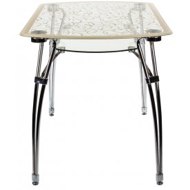 Стол стеклянный А7С-2 рисунок крем