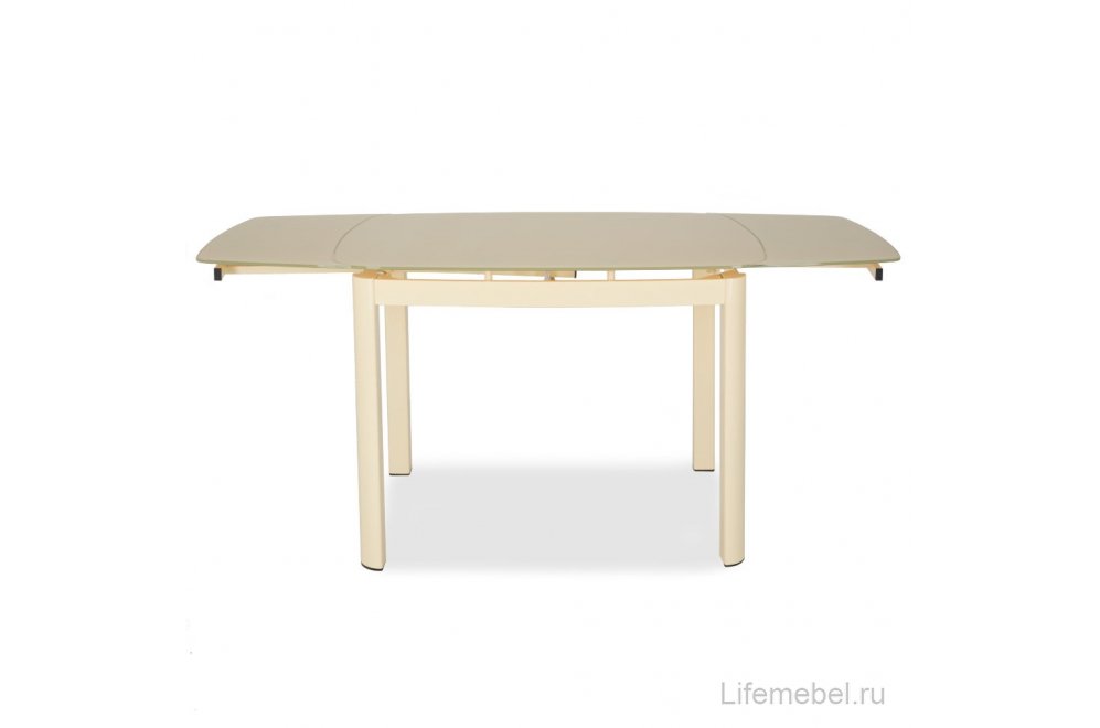 Стол стеклянный DT6236B раскладной milk (h31) шелк матовое стекло