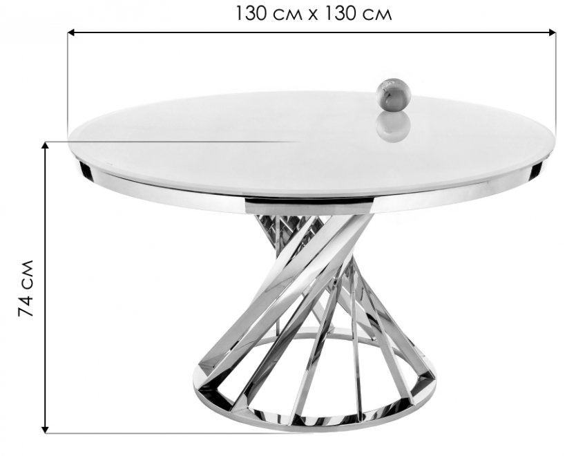 Стол Twist steel / white