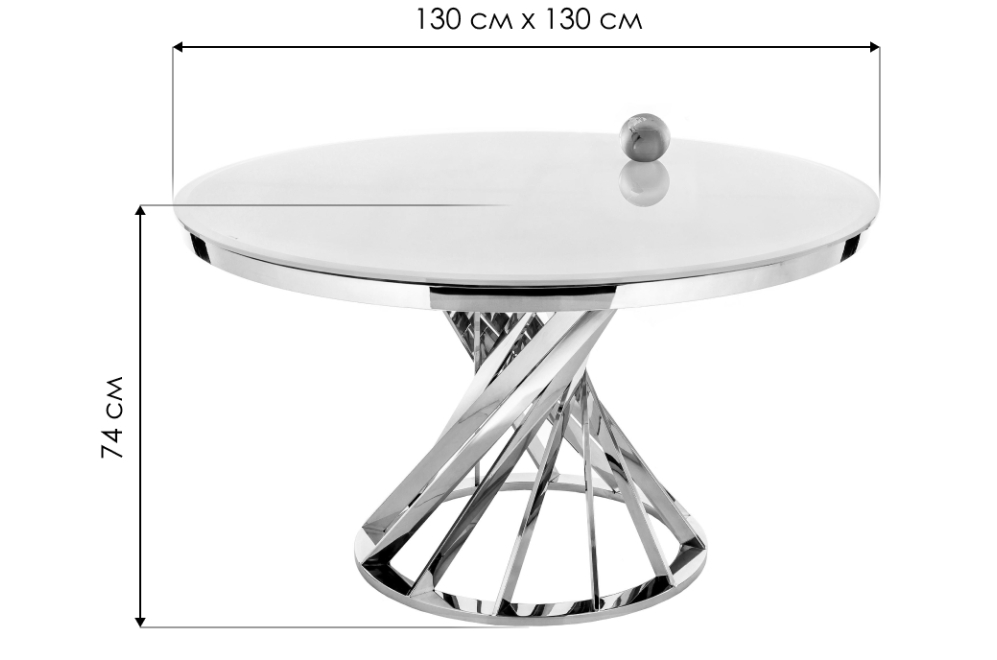 Стол Twist steel / white