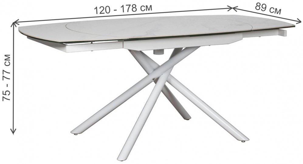 Стол 83MC-1957DT WH белый