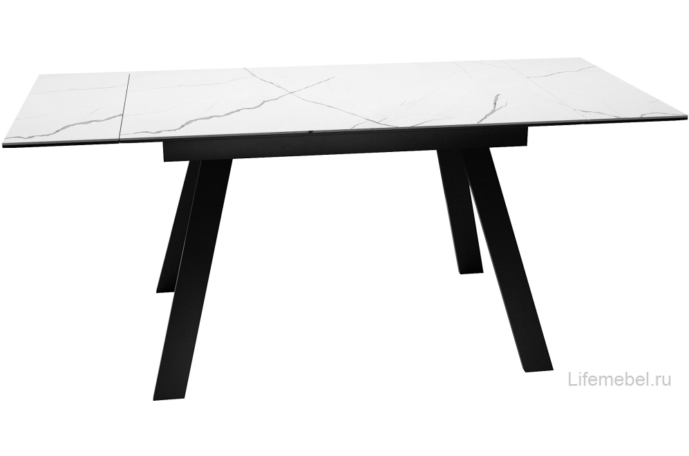 Стол DikLine SKL140 белый мрамор / черный