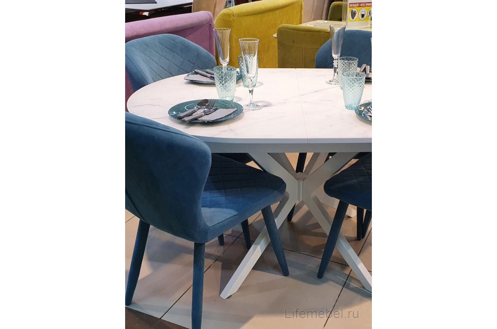 Стол B1300 камень белый сатин / белый