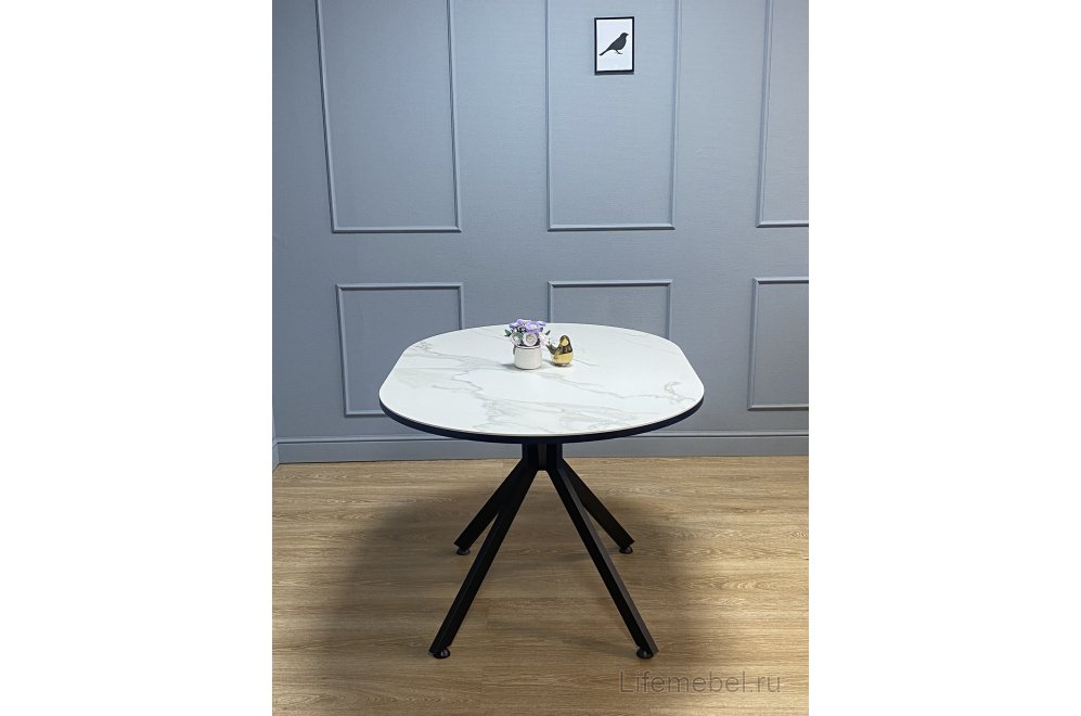 Стол DO1300 керамика мрамор белый / черный