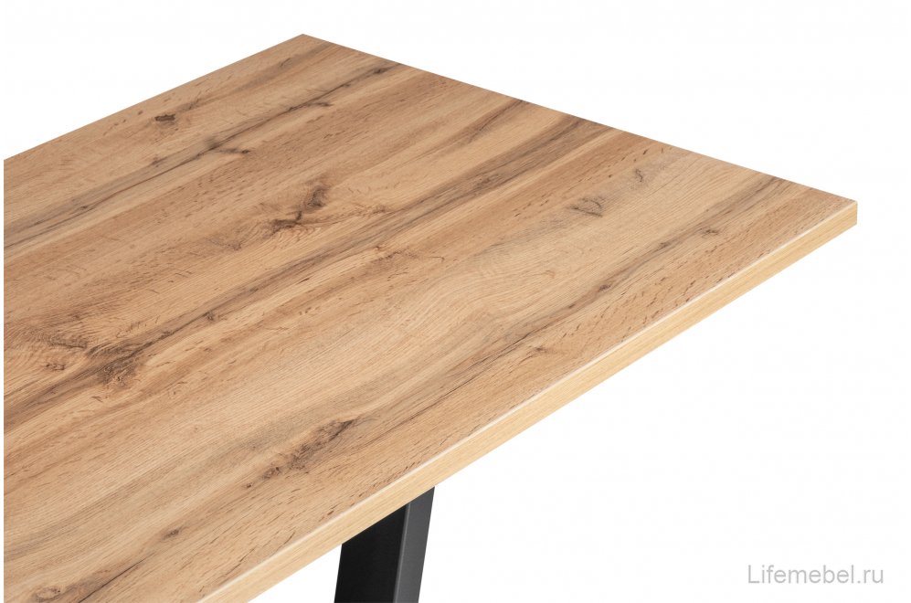 Стол на тумбе Мичиган Лофт 110х70 25 мм дуб вотан / черный матовый