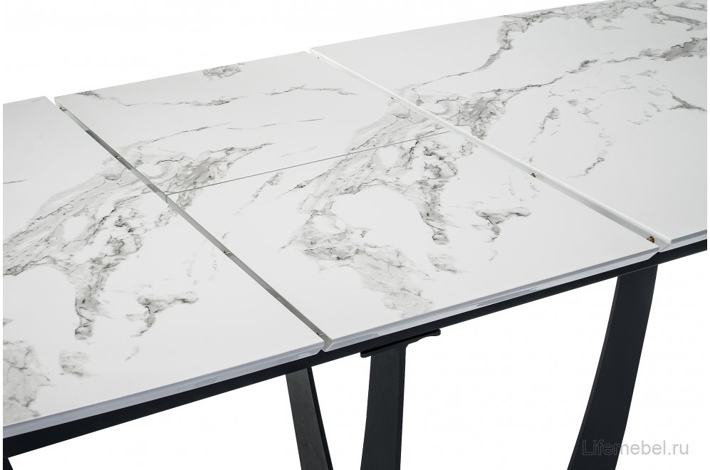 Стол Миссандея белый мрамор / графит
