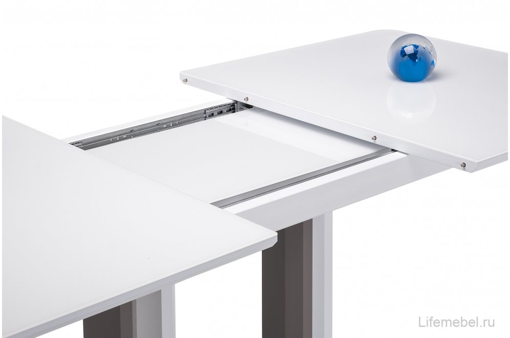 Стол на тумбе Санса 140 белый / белая шагрень