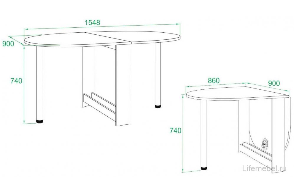 Деревянный стол СП-12 дуб юкон