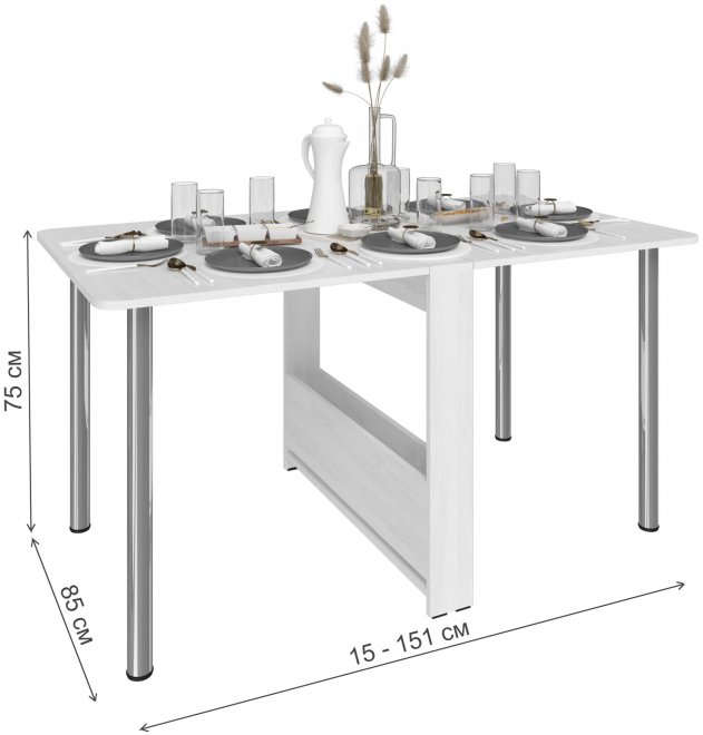 Стол-книжка-3 белый