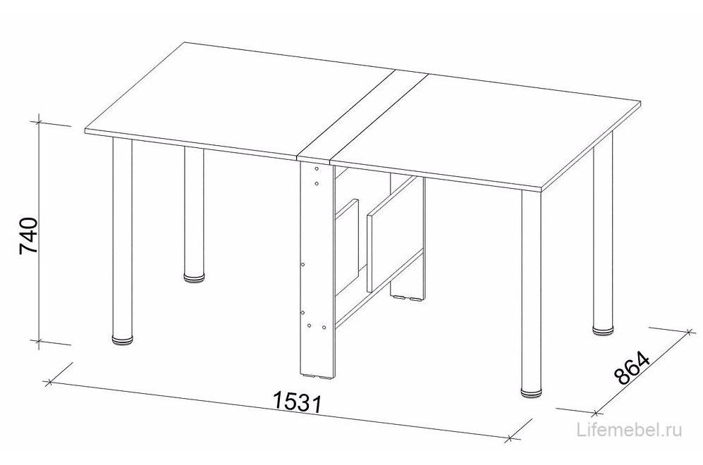 Стол-книжка СтК9 венге / дуб молочный