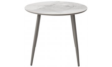 Керамический стол Милтон D89 бело-коричневый мрамор / латте