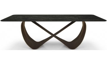 Керамический стол Асеир 240 черная керамика / бронзовый