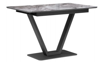 Стол на тумбе Бугун мрамор серый / черный