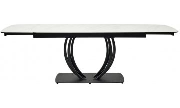 Керамический стол Matera 160 итальянская керамика marbles KL-99 белый мрамор матовый / черный