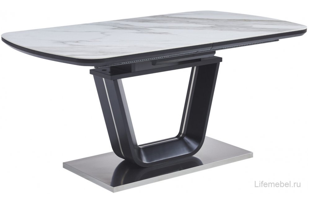 Стол Toro белый / черный / серебро