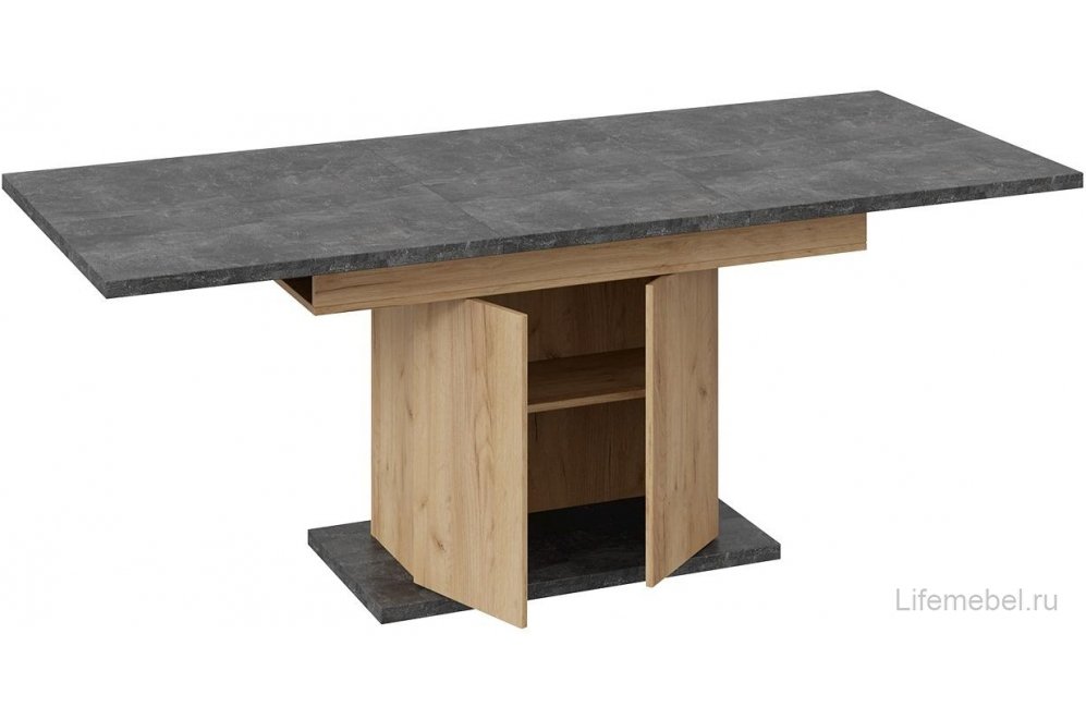 Стол на тумбе Детройт Тип 1 дуб крафт золотой / ателье темное