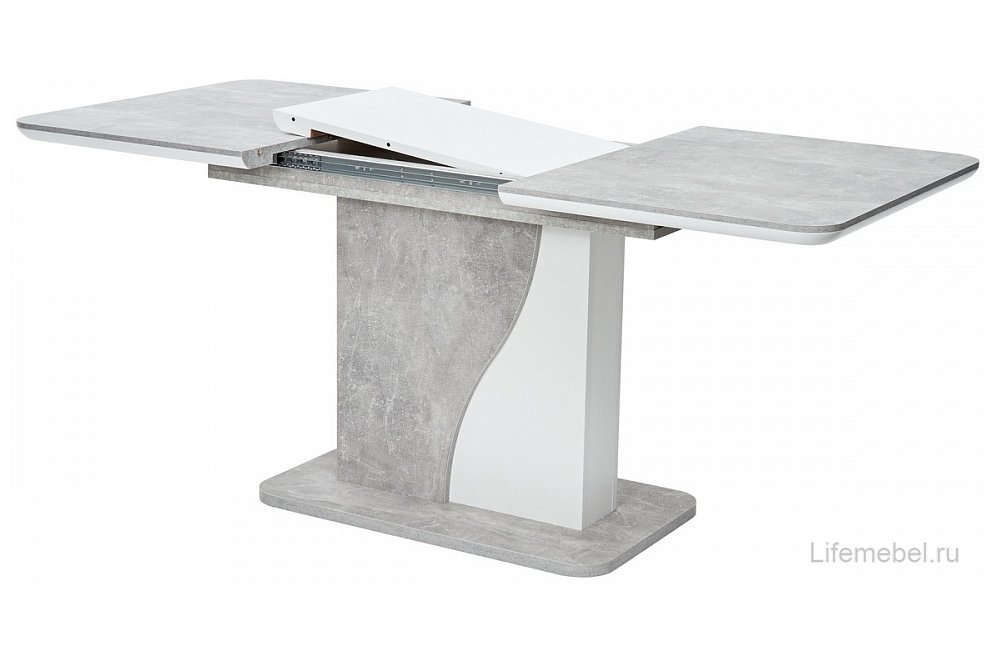 Стол на тумбе Sirius 120 бетон / белый