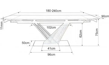 Керамический стол Занна 180