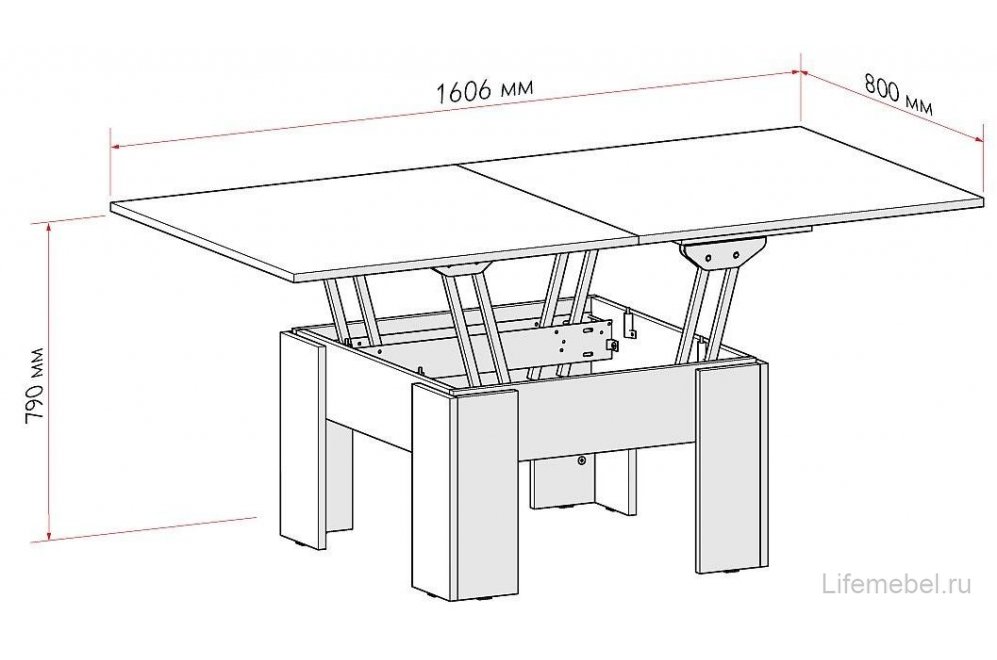 Стол-трансформер 093-0095 ЛДСП дуб сонома