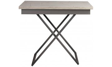 Стол-трансформер D44/S59 белый мрамор / серебро