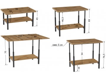 Стол трансформер Калифорния Мидж ЛДСП