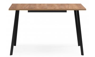 Деревянный стол Кортни 117 (157) x 77 дуб крафт золотой / черный матовый