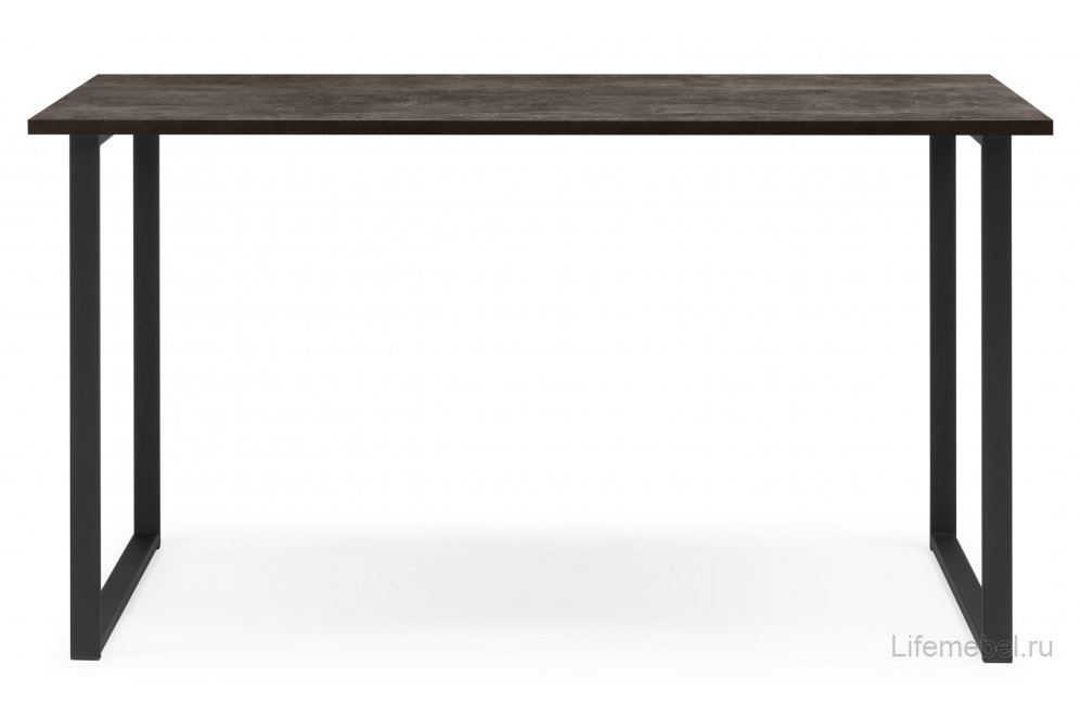 Деревянный стол Лиман 140 х 80 темный бетон / черный матовый