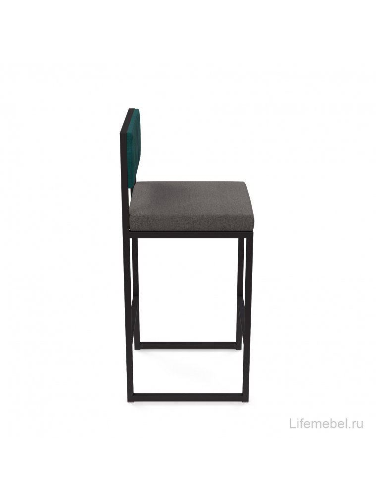 Барный стул Барнс-65 (400*400*650/900) grey lunar/velur azure/черный