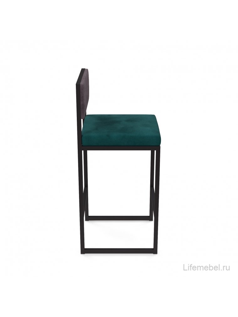 Барный стул Барнс-65 (400*400*650/900) velur azure/velur grey/черный