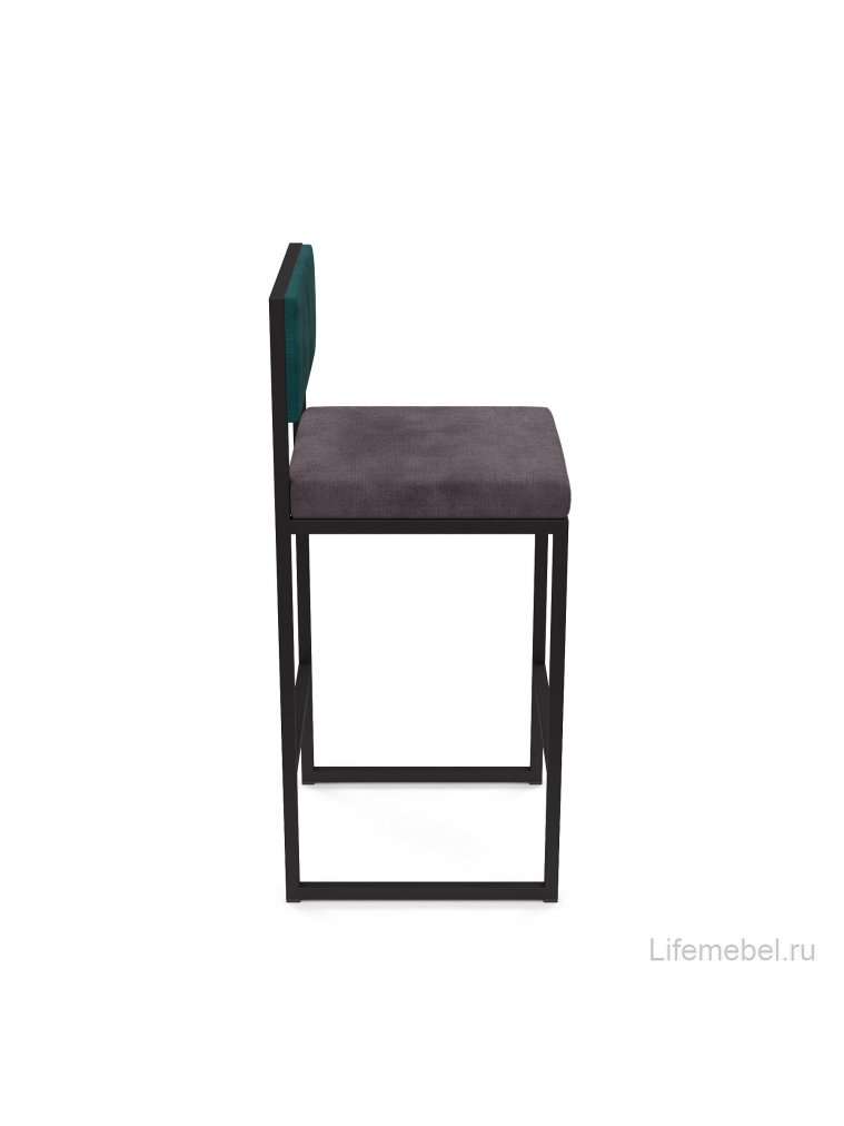 Барный стул Барнс-65 (400*400*650/900) velur grey/velur azure/черный