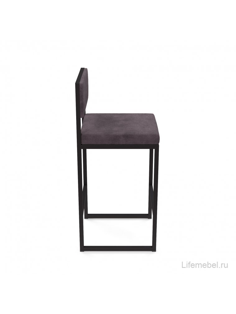 Барный стул Барнс-65 (400*400*650/900) velur grey/velur grey/черный