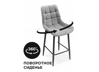 Полубарный стул Алст К 360 черный каркас коричневый велюр (velutto 19)
