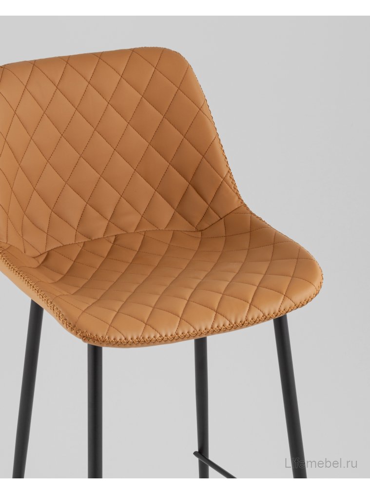 Барный стул Аркен, экокожа, коричневый