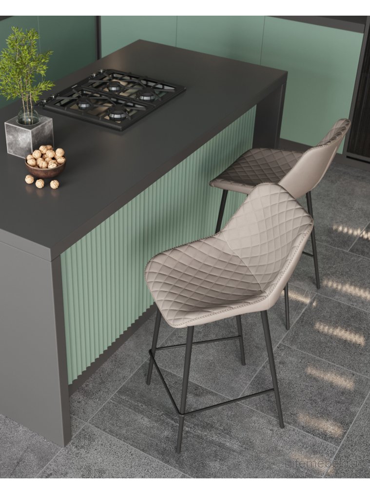 Барный стул Аркен, экокожа, серый