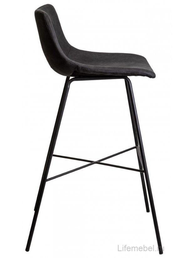 Барный стул Kansas ткань черный / черная нить