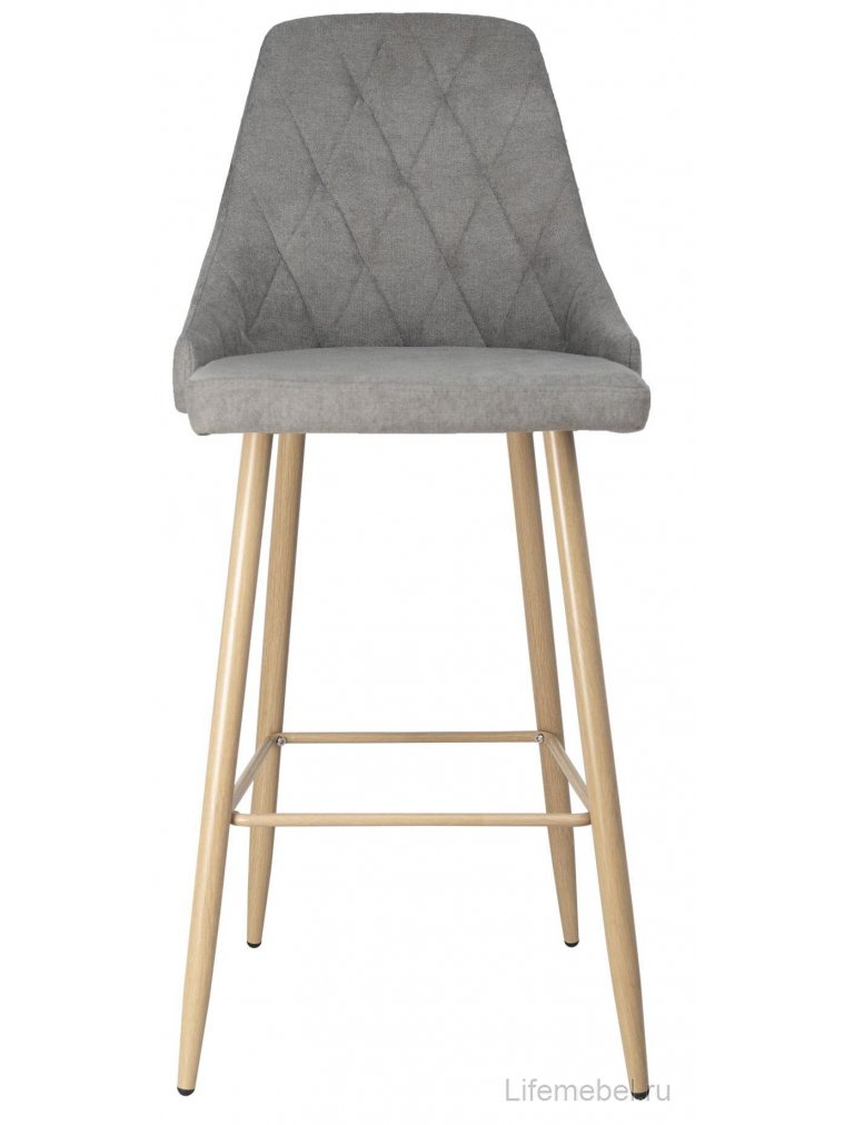 Барный стул Lara ткань светло-серый / дуб
