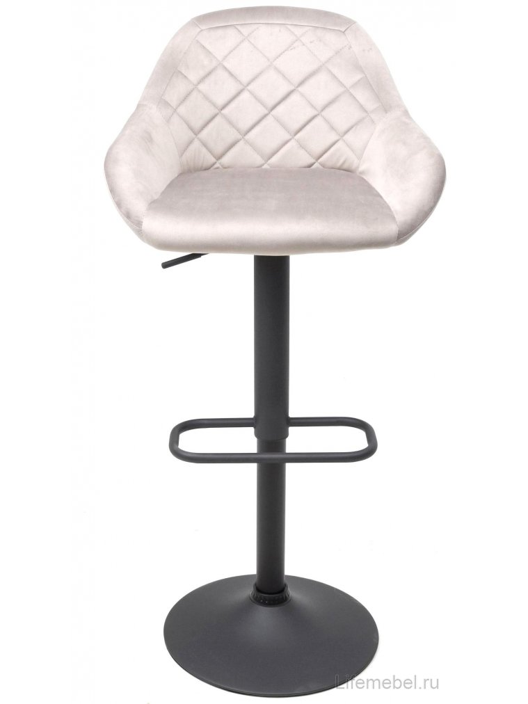 Барный стул Lisbon велюр серо-бежевый