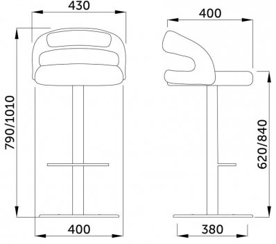 Барный стул Bruno черный / хром
