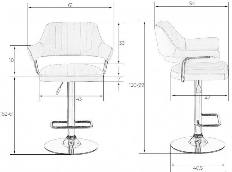 Барный стул 5019-LM Charly белый крокодил / хром