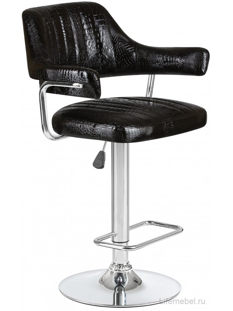 Барный стул 5019-LM Charly черный крокодил / хром