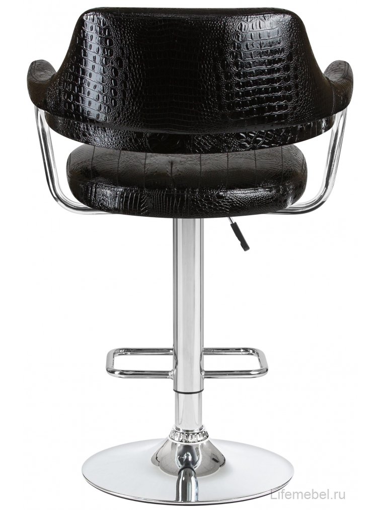 Барный стул 5019-LM Charly черный крокодил / хром