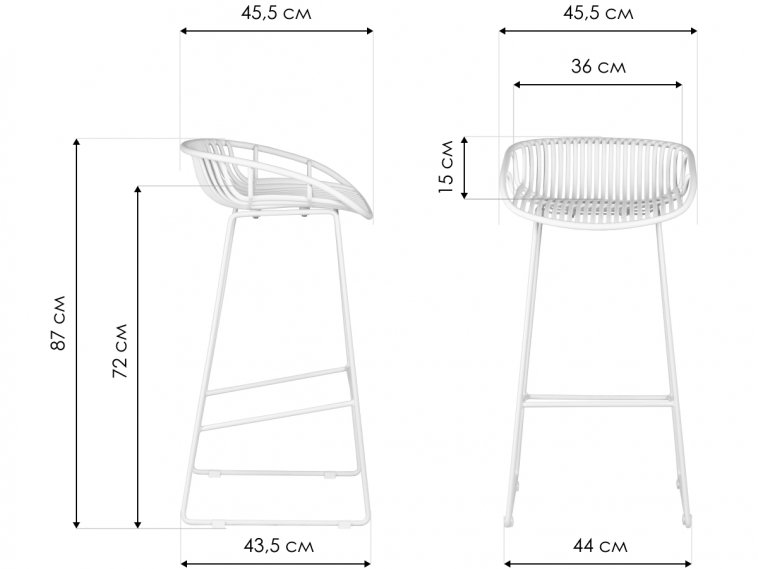 Барный стул Dobrin Frank белый