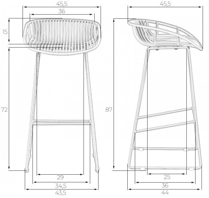 Барный стул Frank светло-серый