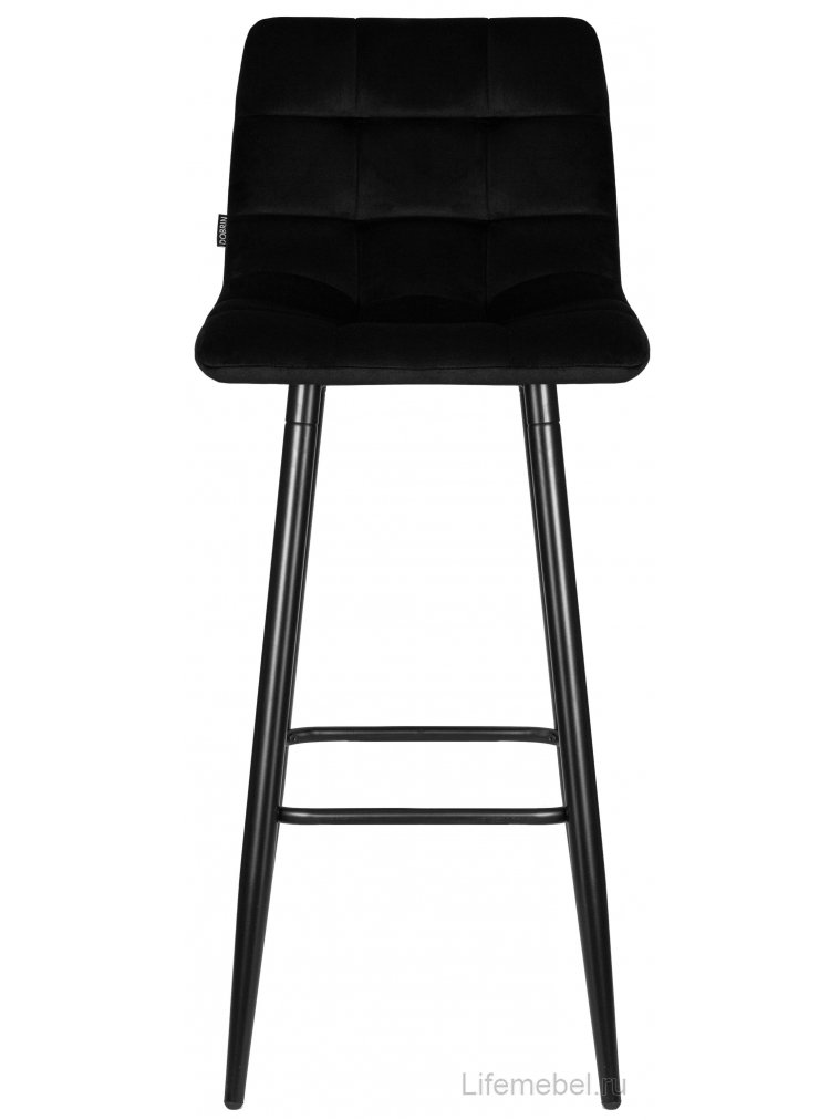 Барный стул Dobrin Nicole черные матовые ножки / черный велюр 108-77
