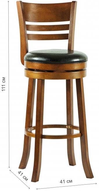 Барный стул William Bar шоколад чёрный