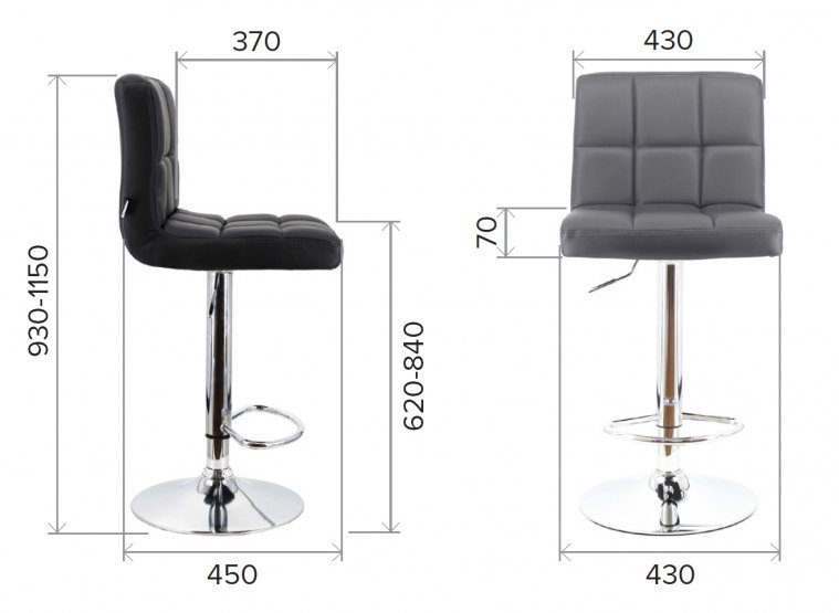 Барный стул Everprof Asti экокожа черный