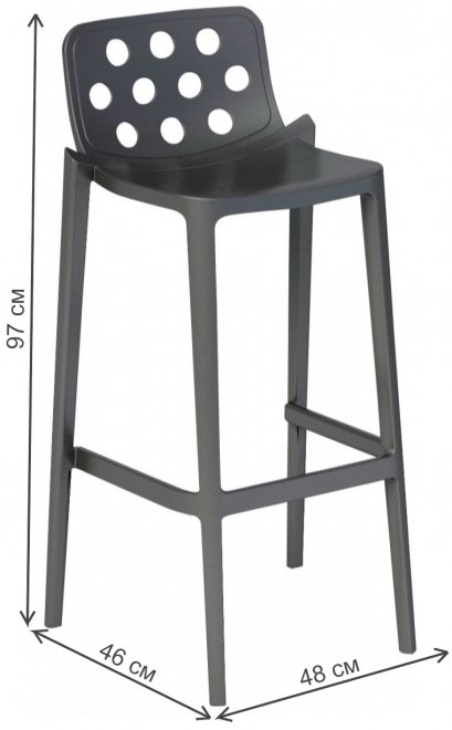 Барный стул GAB/382.21/76A серый